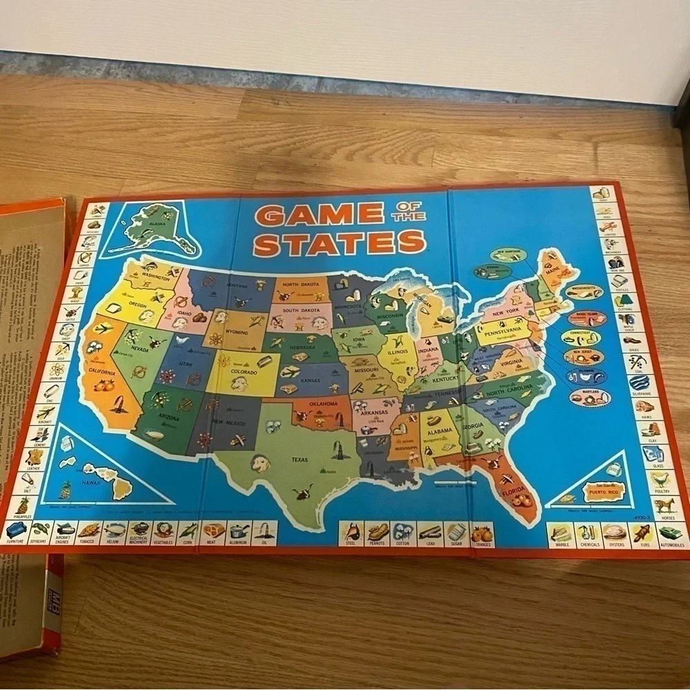 Vintage Game of the States Milton Bradley Educational Learning Board Game 1960